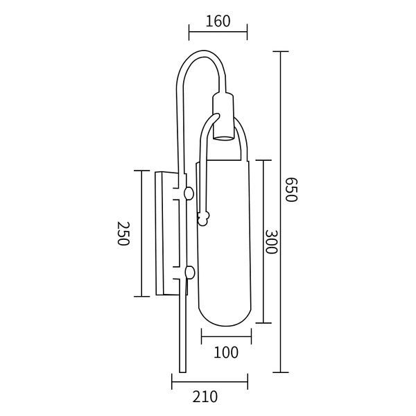 Настенный светильник Arc Well B6066W/S black/white