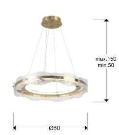 Люстра Lira Ø60 золотая DIM