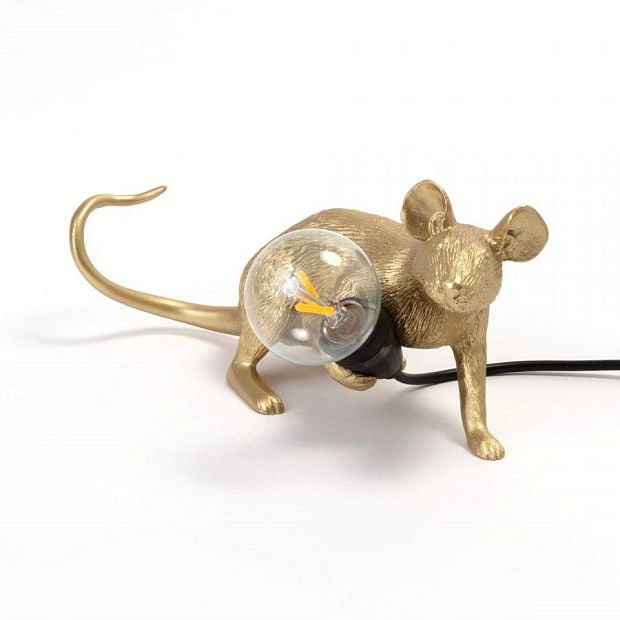 Настольная лампа Mouse Lamp Lyie Down Gold USB