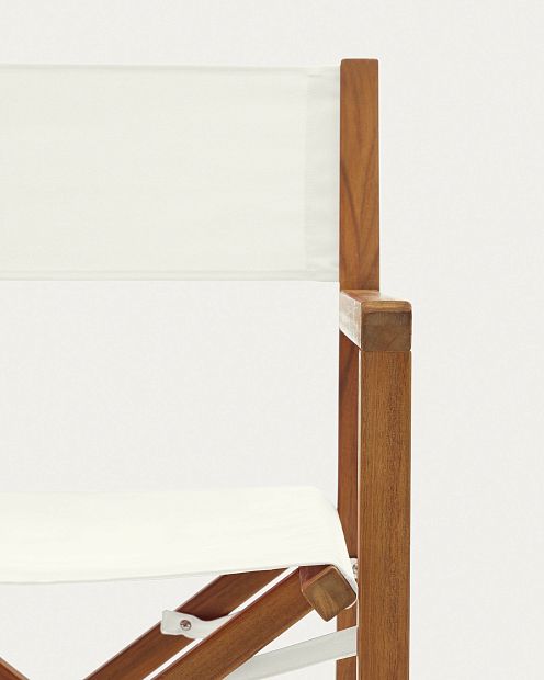 Thianna Складной стул белого цвета с основанием из массива акации