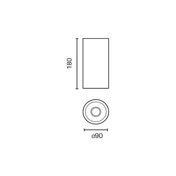 FOST CEILING Черный поверхностный светильник Ø90 42 Вт 18° 3000 К CRI97 DALI