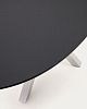 Превью Овальный стол ARYA Argo из матового черного стекла со стальными ножками 200x100