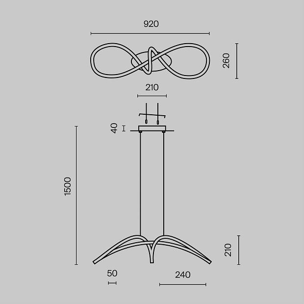 Подвесной светильник Curve MOD156PL-L52B4K