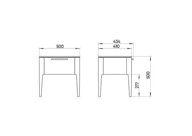 Тумба прикроватная Type oak 1 ящик (темно-серый)