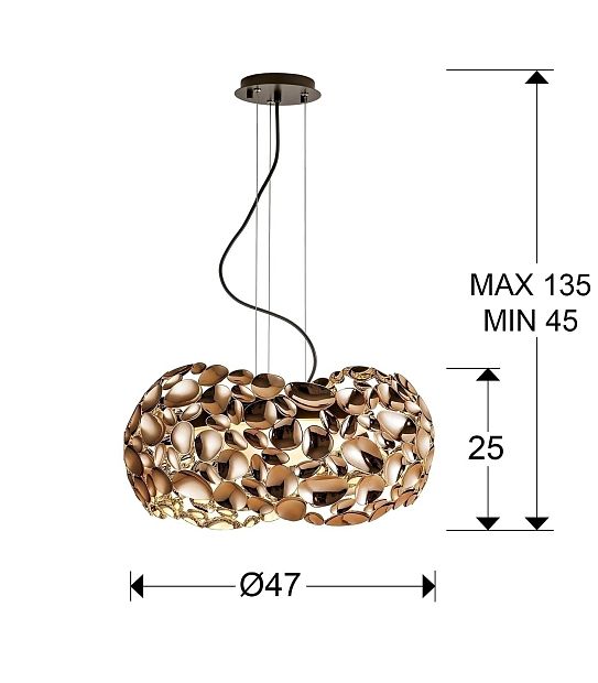 Подвесной светильник Narisa Ø47 5L розовое золото