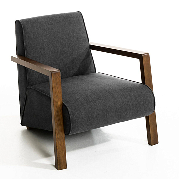 Кресло из полиэстеровой ткани меланж Sanami 1 местн. серый