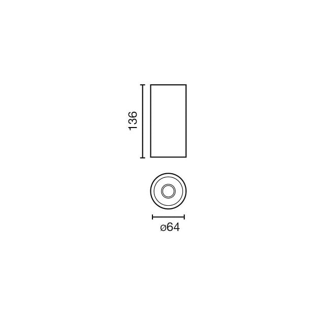 FOST CEILING Черный поверхностный светильник Ø64 14 Вт 25° 2700 К CRI97