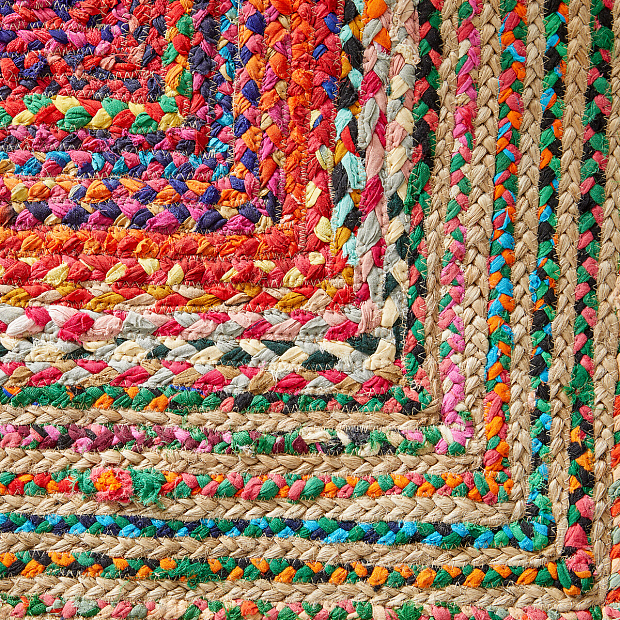 Ковер из джута и разноцветного хлопка Jaco 200 x 290 см разноцветный