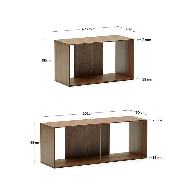 Litto Набор из 4 модульных полок из шпона орехового дерева 168 x 76 см