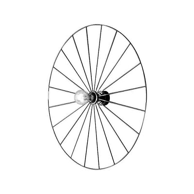 Бра Wheel 90 cm черный + цоколь 25 cm черный