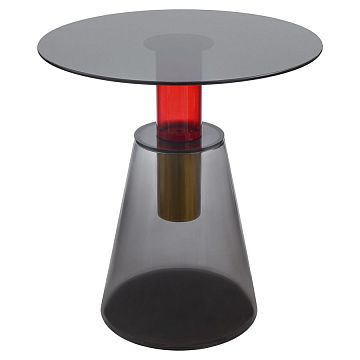 Столик кофейный amalie, D60 см, серый/красный