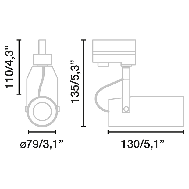 Трековый светильник NANO Sigma черный LED 15,5W 3000K 56є TRIAC