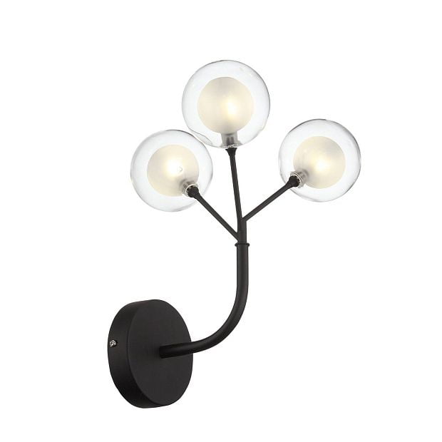 Бра DEMELE Черный/Прозрачный, Белый G4 LED 3*2W -