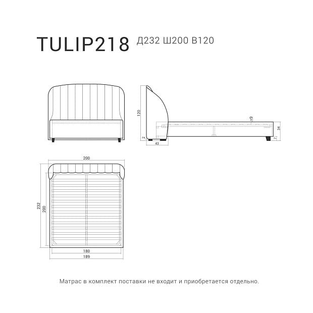 кровать TULIP 218 Тобакко бук, Gravitacia 19