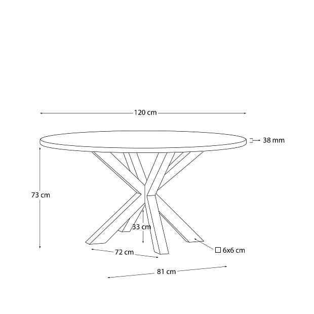 ARYA Круглый Ø 119 cm MDF стол со стальными черными ножками