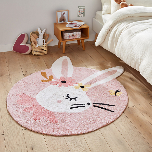 Коврик детский Lapin Fleuri 120 x 120 см разноцветный