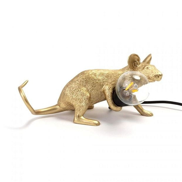 Настольная лампа Mouse Lamp Lyie Down Gold USB