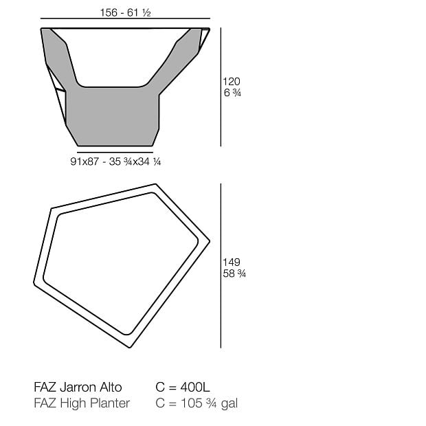 Кашпо Faz 160x150x120