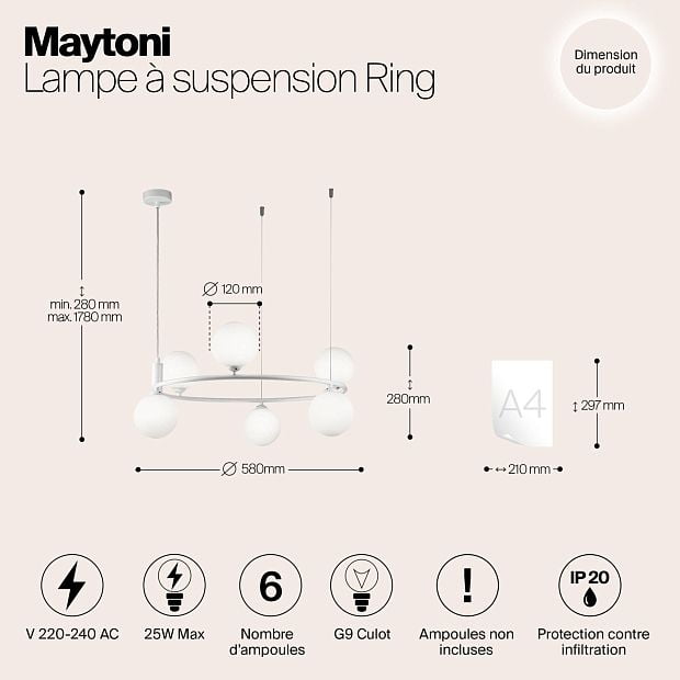 Подвесной светильник Ring MOD013PL-06W