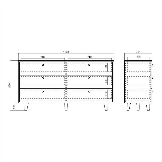 Комод Twin TW059 хвоя RAL 6009