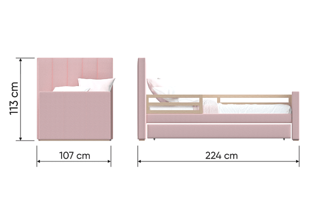 Кровать подростковая Cosy спальное место 90*200 см (голубой)