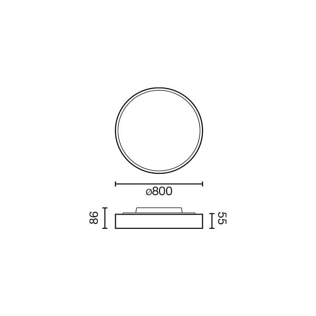 Потолочный светильник DOMIO Ш800 78W белый OPAL 4000K CRI80 CASAMBI