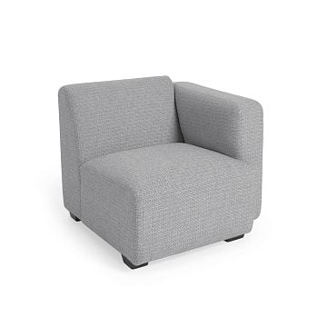 Legara grey seat with left-hand armrest 80 cm