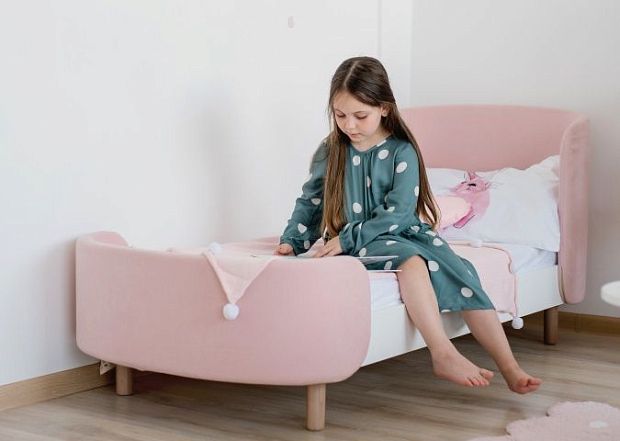 Кровать KIDI Soft для детей от 3 до 7 лет (розовый)
