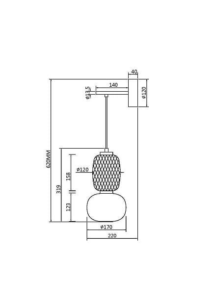 Настенный светильник (бра) Pattern MOD267WL-L18CH3K