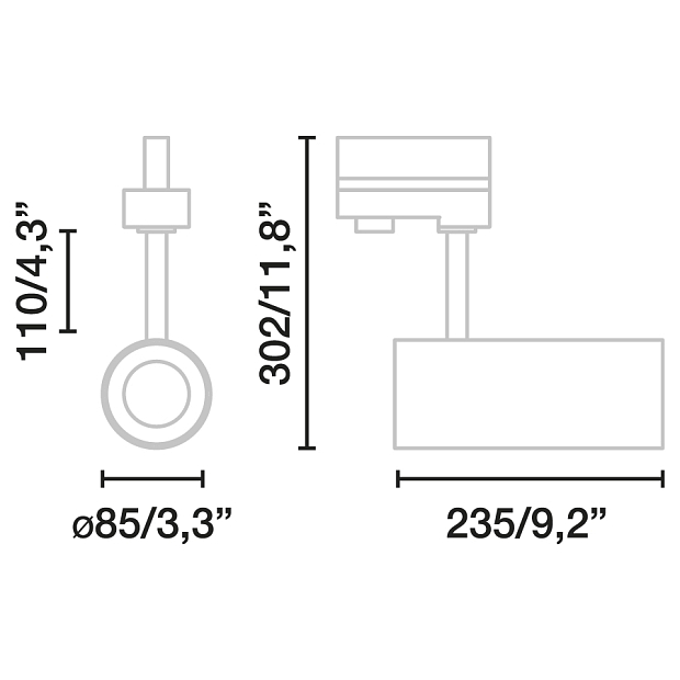 Трековый светильник Fuga MEDIUM белый LED CRI95 28W 3000K 24є TRIAC