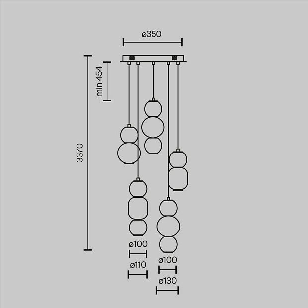 Подвесной светильник Drop MOD273PL-L80CH3K