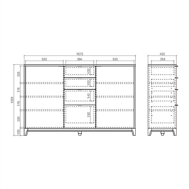 Комод Case CS060 речной камень RAL 7030