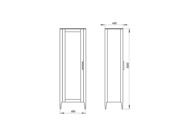 Витрина Type oak стеклянная высота 200 см L (белый)