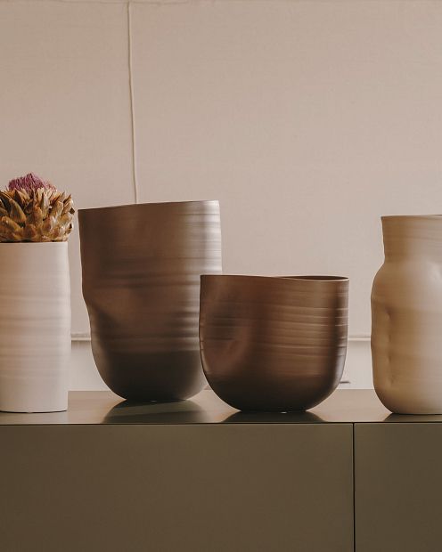 Macarelleta Темно-коричневая керамическая ваза Ø 21 см