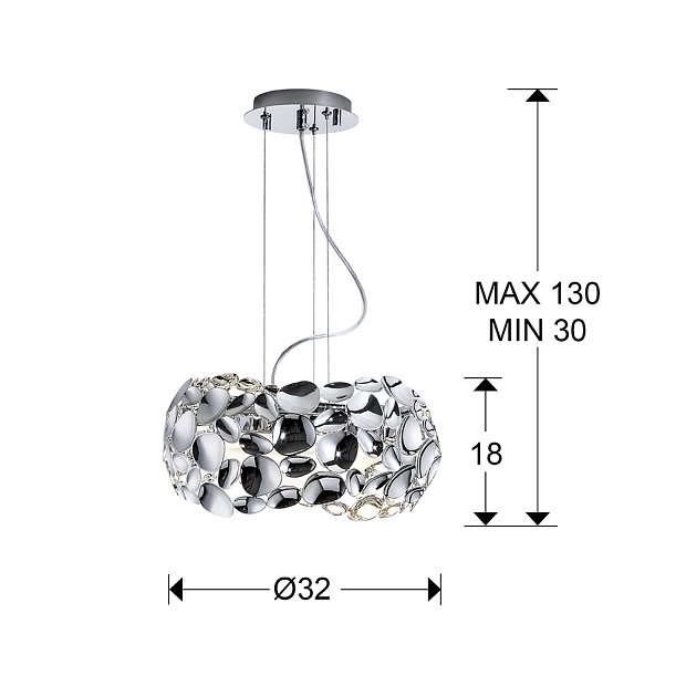 Люстра Narisa Ø32 3L хром