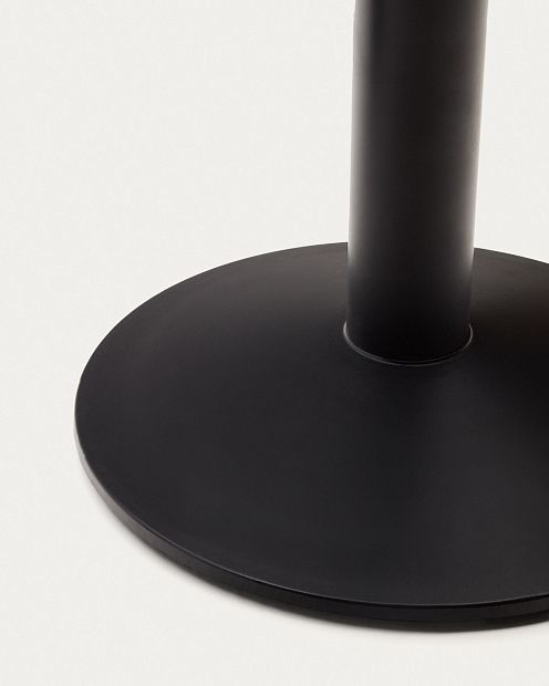 Esilda Стол из меламина с ореховой отделкой и черной металлической ножкой 70 x 70 x 70 см