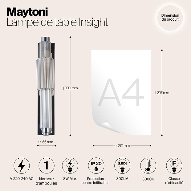 Бра Maytoni Verticale MOD308WL-L9CG3K