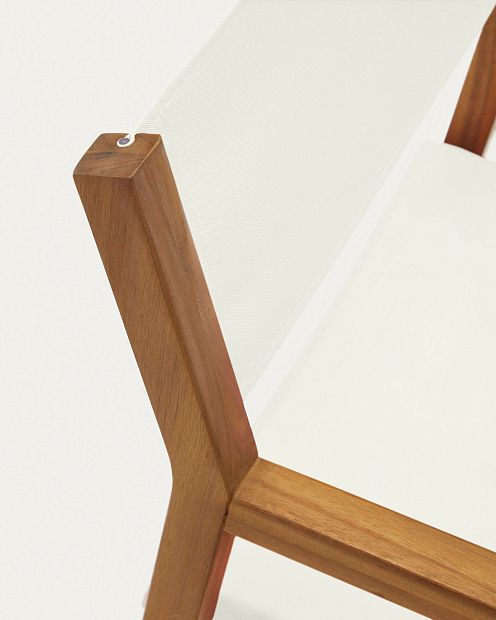 Thianna Складной стул белого цвета с основанием из массива акации