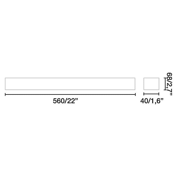 Светильник Via PRISMATICO черный 56CM 18W 3000K