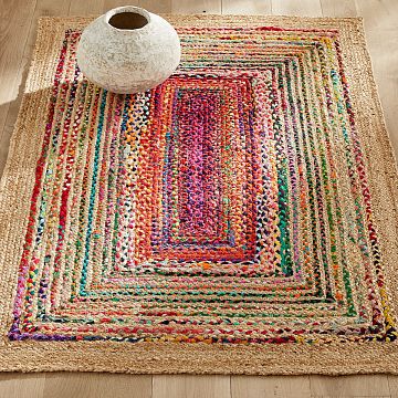 Ковер из джута и разноцветного хлопка Jaco 160 x 230 см разноцветный