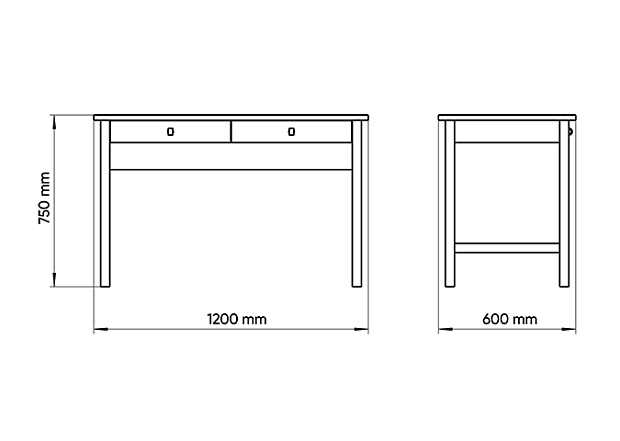 Стол письменный Classic М2 60*120 см (белый)