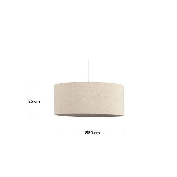 Nazli large linen light shade with beige finish Ø 50 cm