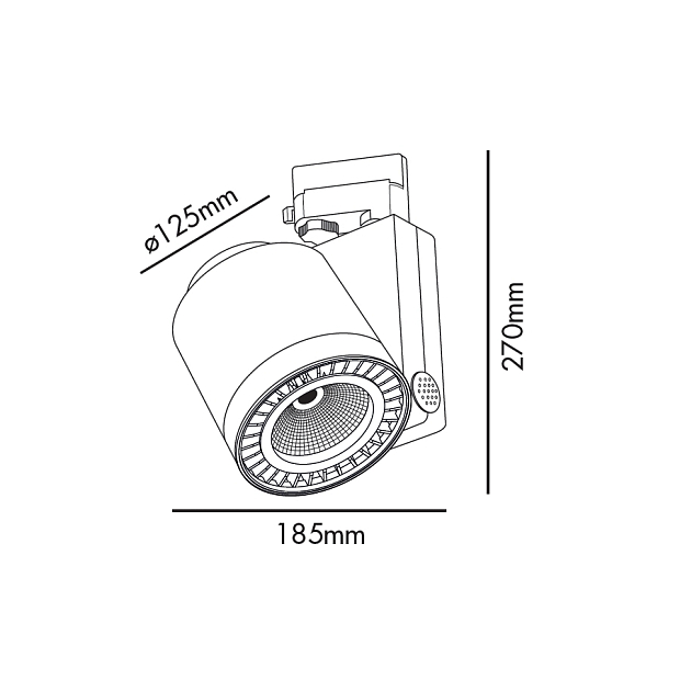 Cylinder БЕЛЫЙ СВЕТОДИОД 30W 3000K 20 °