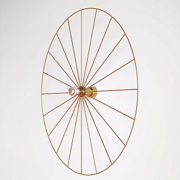 Бра Wheel 90 cm золотой + цоколь 20 cm золотой