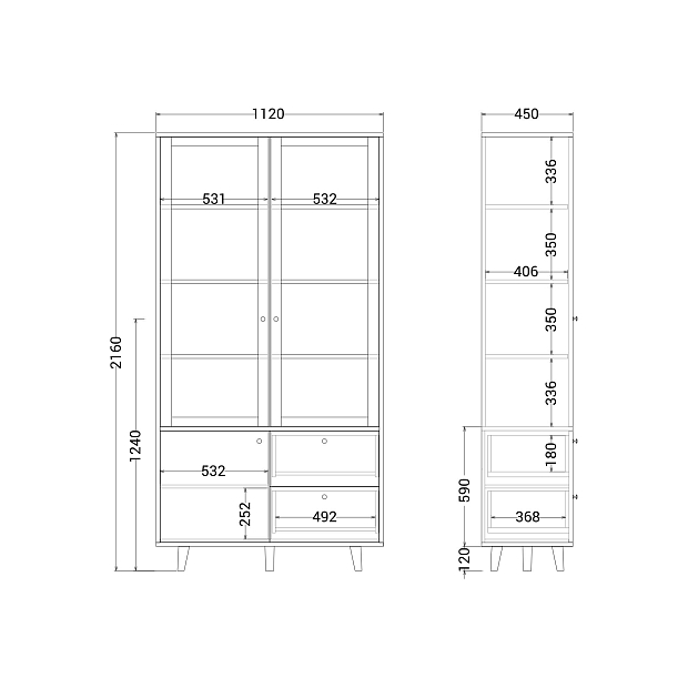 Витрина Twin TW171 Дуб натуральный, тёплый песок WCP 083