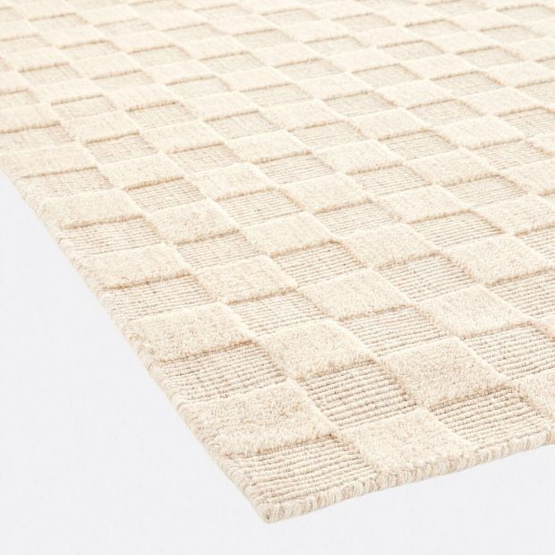 Однотонный ковер в шахматную клетку Bilmo 160 x 230 см бежевый