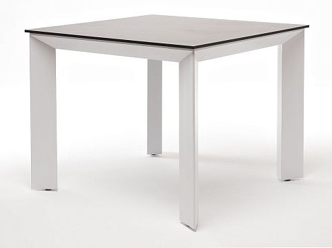 Veneto "Венето" обеденный стол из HPL 90х90см, цвет "серый гранит", каркас белый