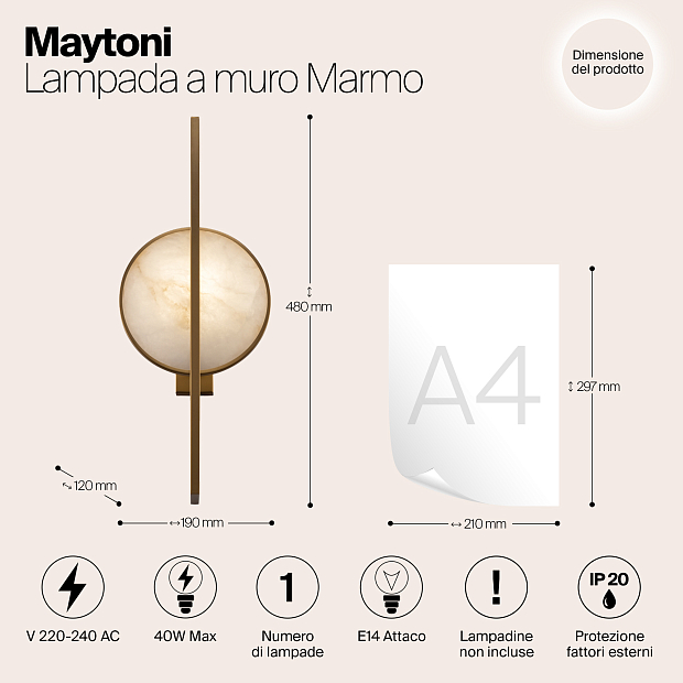 Бра Maytoni Marmo MOD099WL-01G