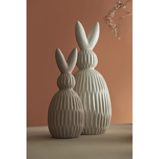 Декор из фарфора бежевого цвета trendy bunny из коллекции essential, 9,2х9,2x22,6 см