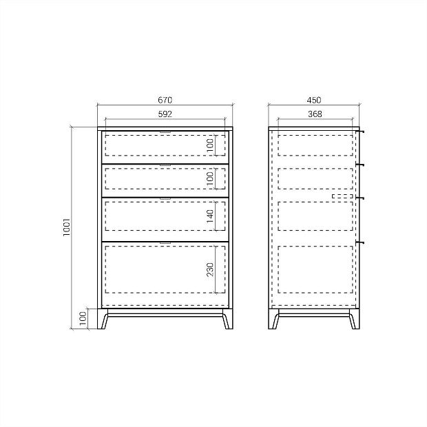 Высокий комод Case CS020 молочный RAL 9003